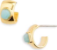 Madewell Stone Collection Amazonite Hoop Earrings