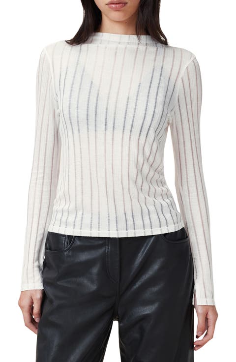 Aki Sheer Stripe Long Sleeve T-Shirt