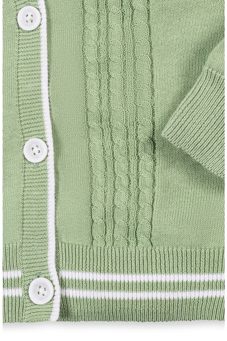 Kids' Organic Cable Cardigan Sweater with Tipping, Alternate, color, Soft Green