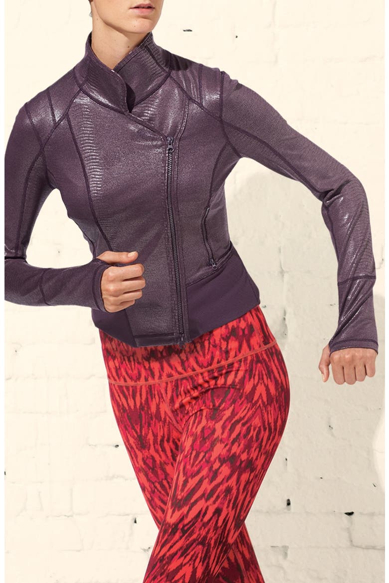 'She Moto Lamination' Jacket, Alternate, color, BLACK