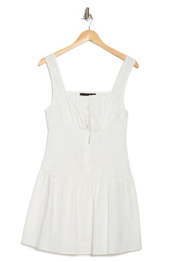 Know One Cares Sleeveless Poplin Dress In White