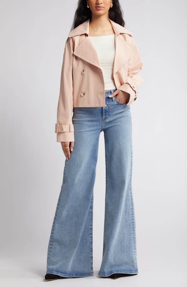 RUE SOPHIE Enola Crop Trench Coat, Main, color, Blush