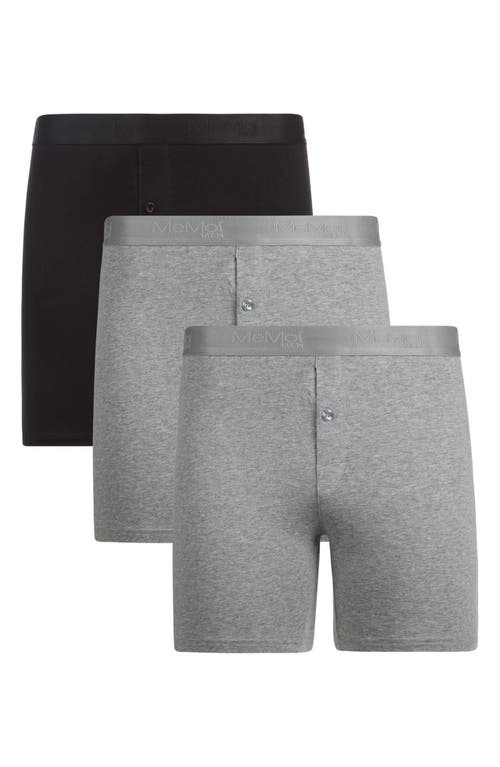 Memoi Assorted 3-pack Cool Stretch Cotton Boxer Shorts In Multi