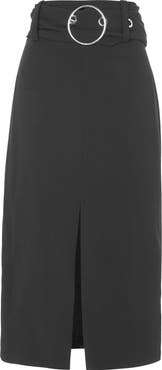 Topshop Ring Buckle Midi Skirt