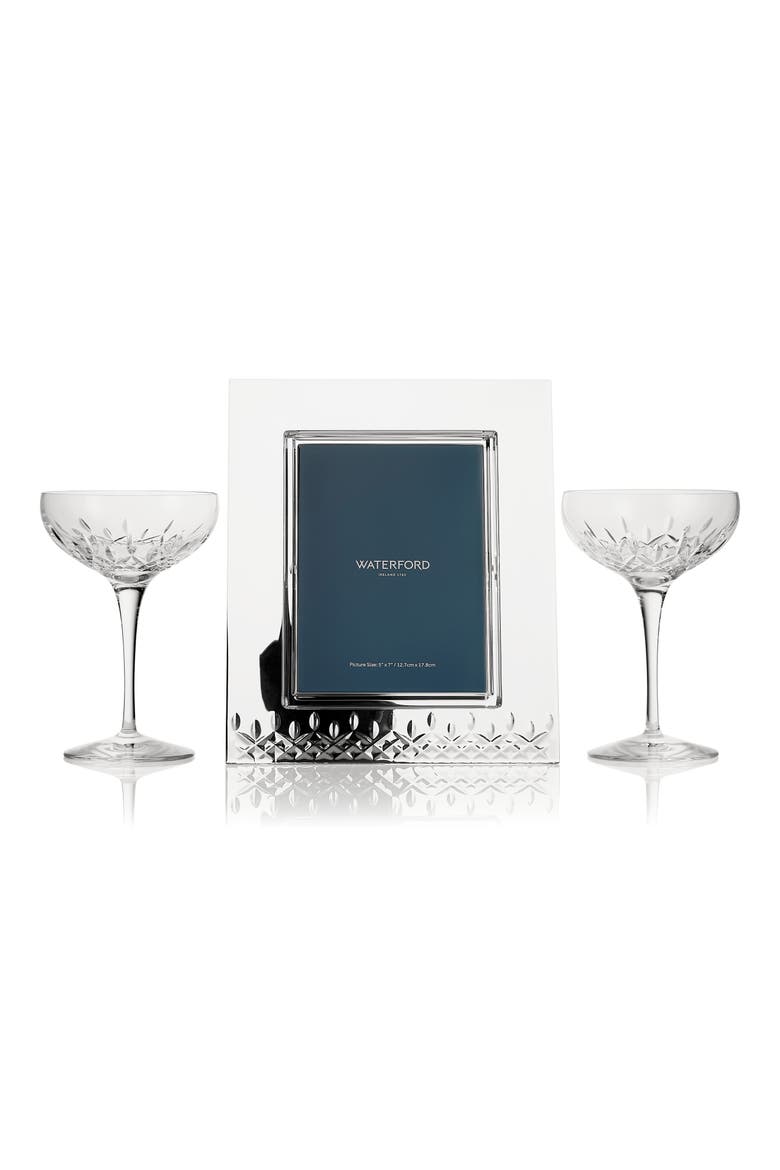 Lismore Essence Crystal Picture Frame & Coupés Set, Main, color, NO COLOR