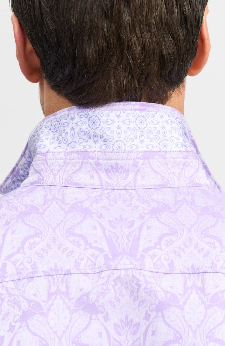 Robert Graham Highland Classic Fit Stretch Cotton Button-Up Shirt, Alternate, color, Lilac