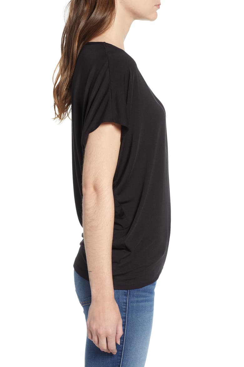 'Mayr' V-Neck Tee, Alternate, color, BLACK