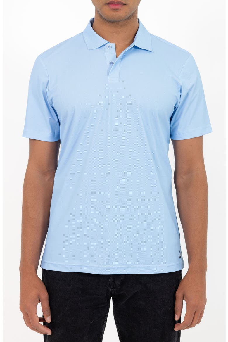 Short Sleeve Stretch Polo, Main, color, LIGHT BLUE