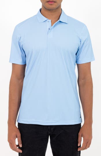 Pino By Pinoporte Short Sleeve Stretch Polo In Light Blue