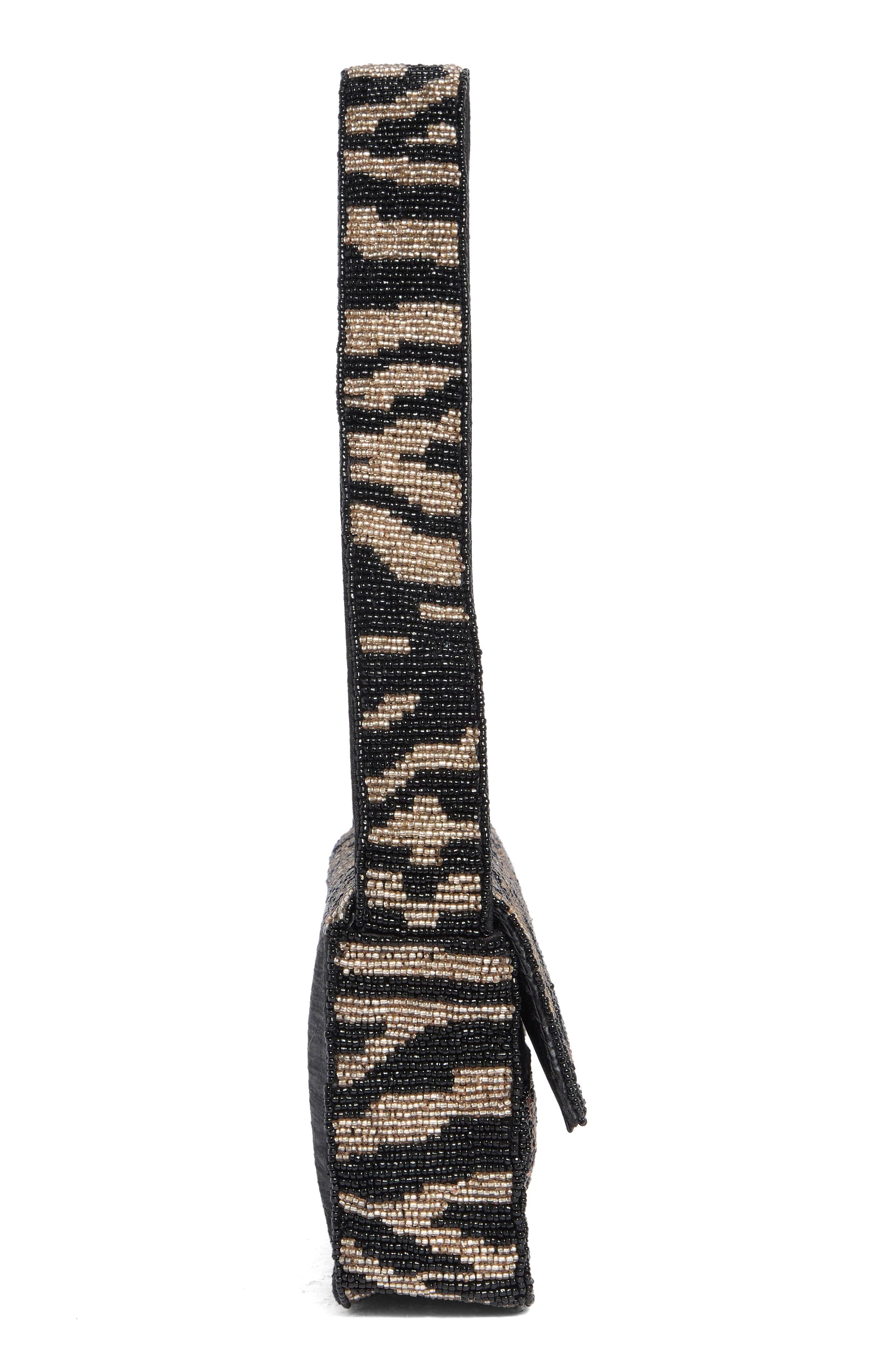 Collection XIIX Beaded Shoulder Bag, Alternate, color, Zebra