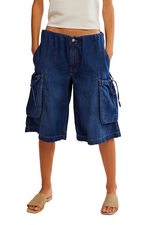 Free People Marty Crop Cargo Jeans In Blue