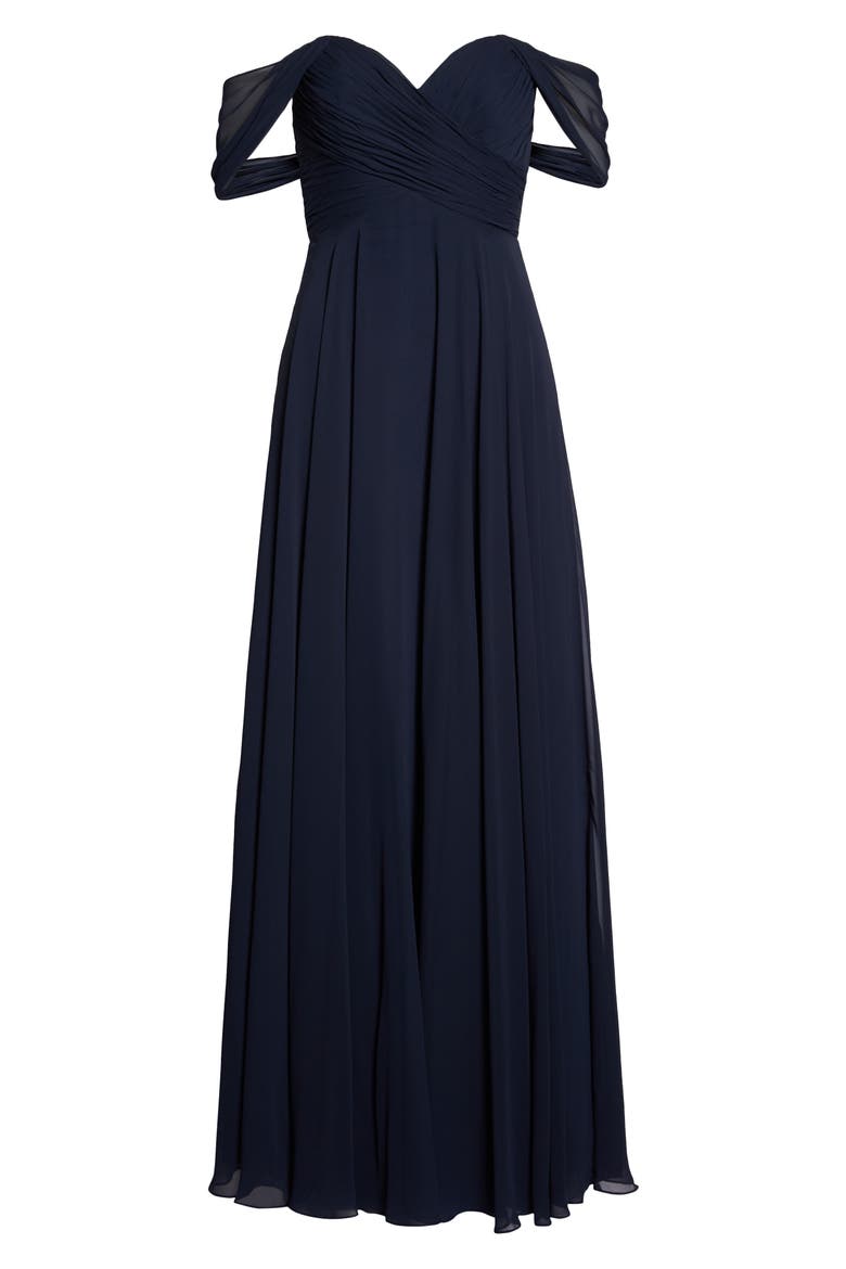 FULL LENGTH OFF THE SHOULDER L, Alternate, color, MIDNIGHT