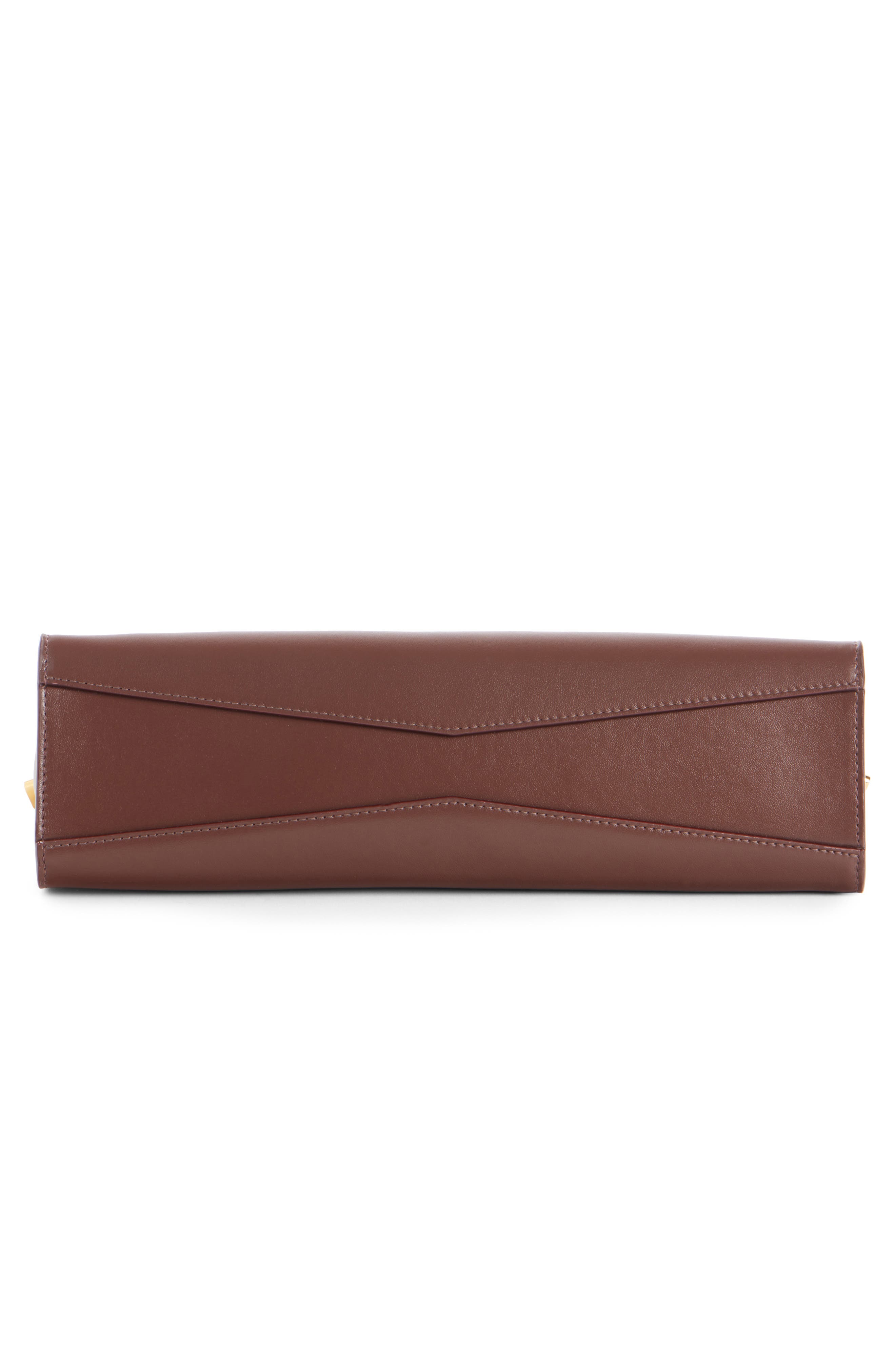 Medium Le Click East/West Leather Shoulder Bag, Alternate, color, BRUN