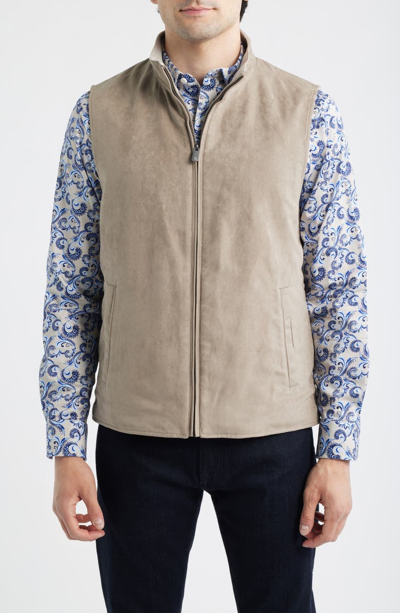 Johnston & Murphy Reversible Faux Suede Vest, Alternate, color, Tan/ Tan Knit