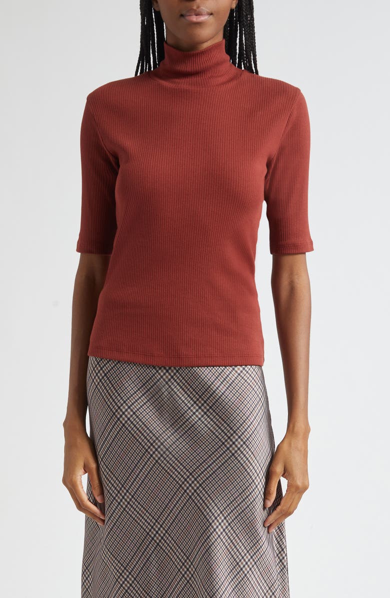 Vince Rib Knit Turtleneck Top, Main, color, Siena