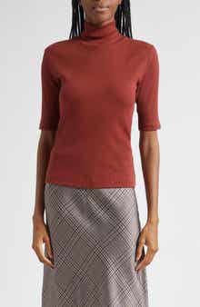 Vince Rib Knit Turtleneck Top