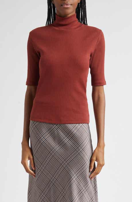 Vince Rib Knit Turtleneck Top