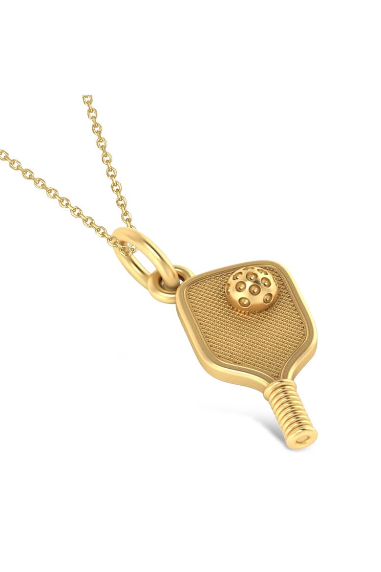 Womens Pickleball Paddle Pendant Necklace 14K, Alternate, color, Yellow Gold