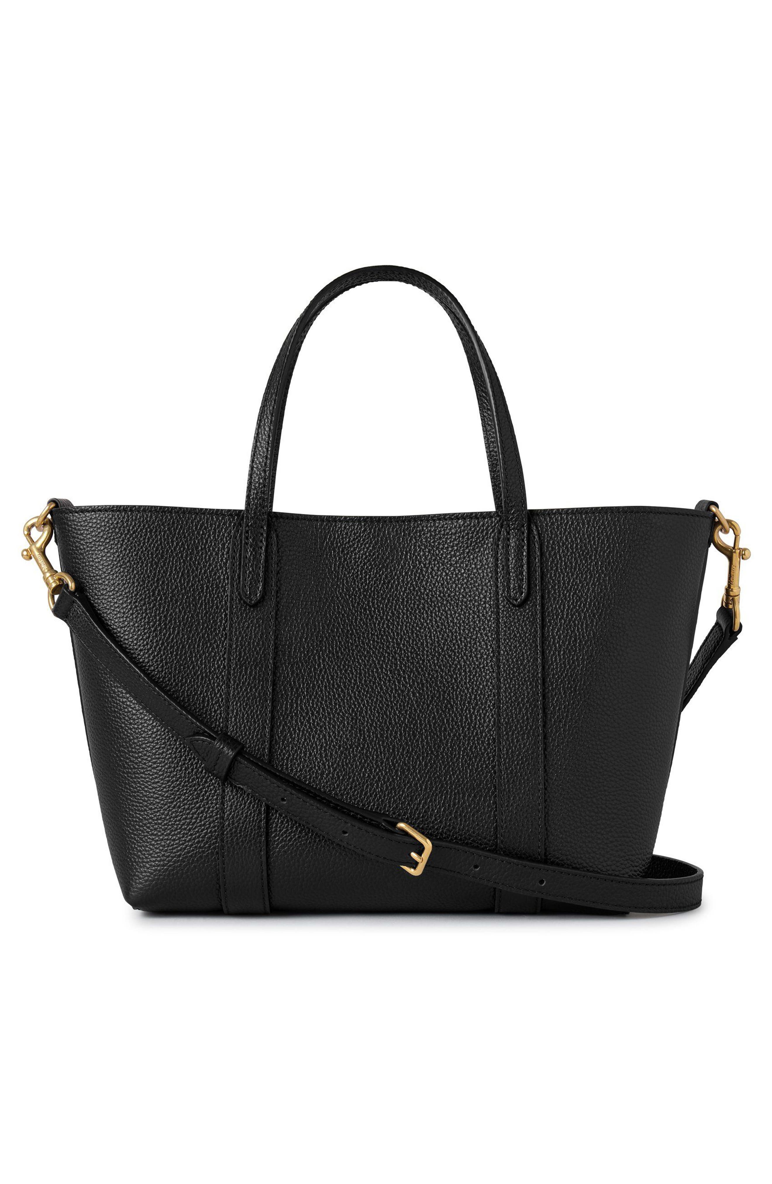 Mulberry Mini Bayswater Leather Tote, Alternate, color, Black