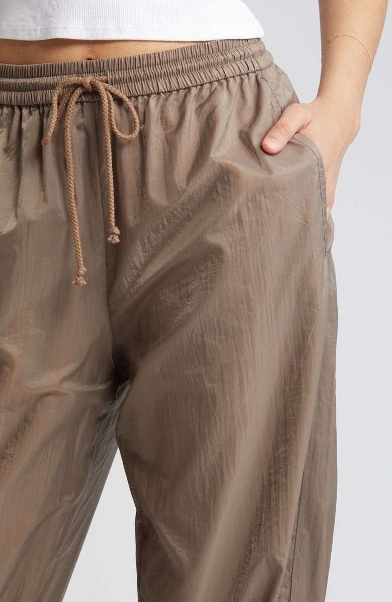 Open Edit Woven Nylon Joggers, Alternate, color, Brown Walnut