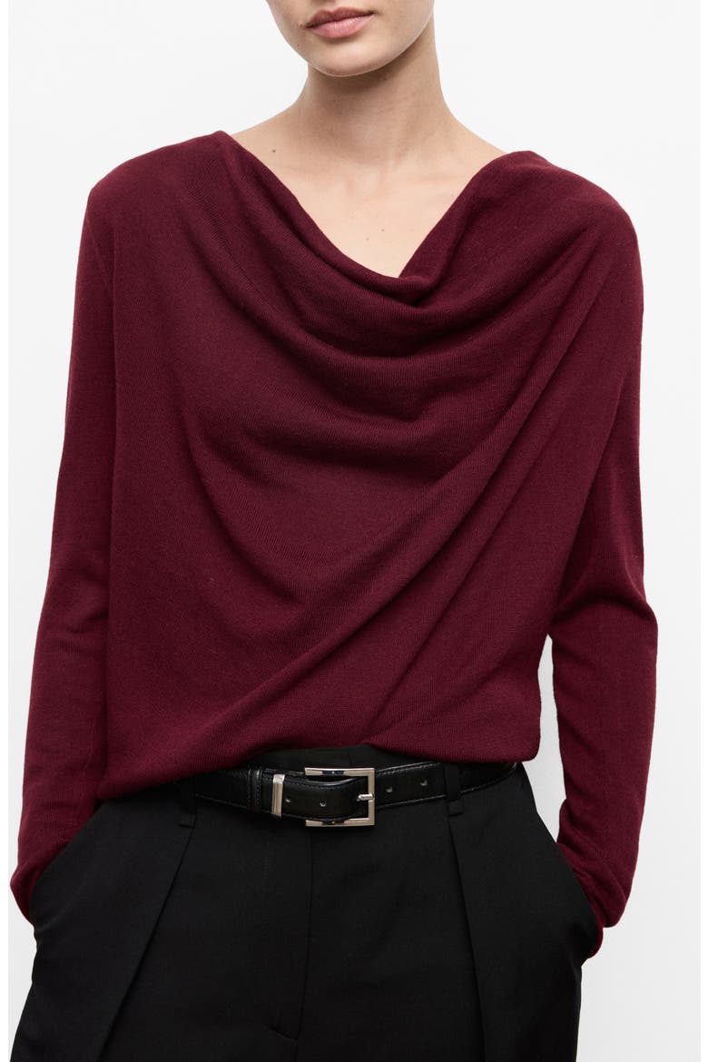 Cowl Neck Sweater, Main, color, WINE