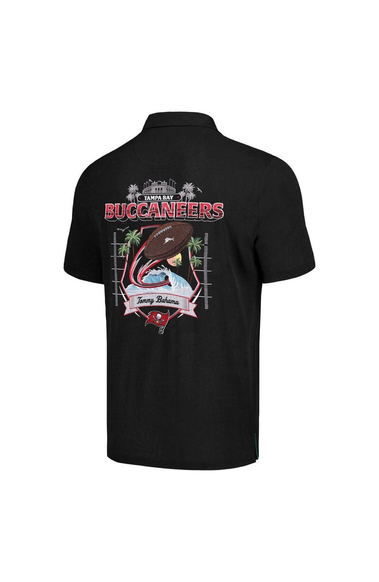 Tommy Bahama Men's Tommy Bahama Black Tampa Bay Buccaneers Tidal Kickoff Camp Button-Up Shirt, Alternate, color, Black