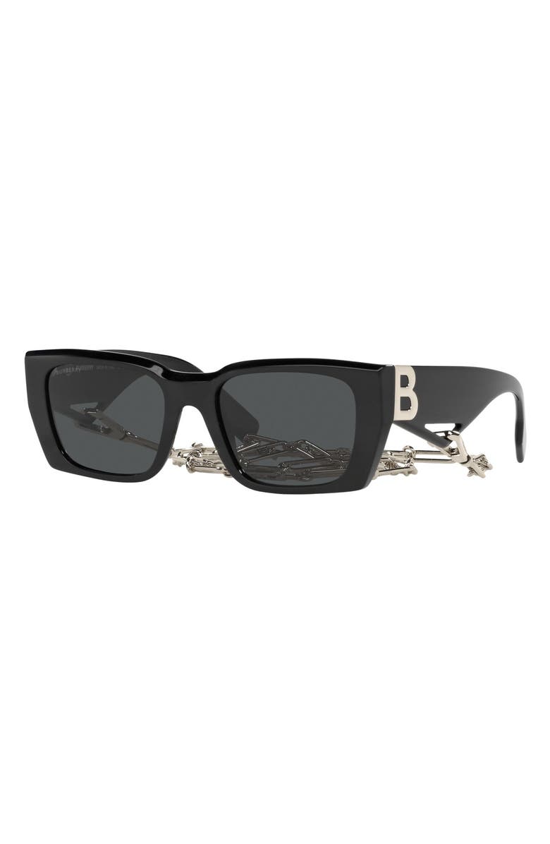 Burberry 53mm Rectangular Sunglasses, Alternate, color, 