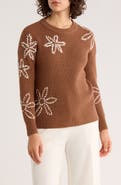 T Tahari Rib Crewneck Sweater