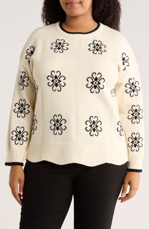 Floral Jacquard Sweater