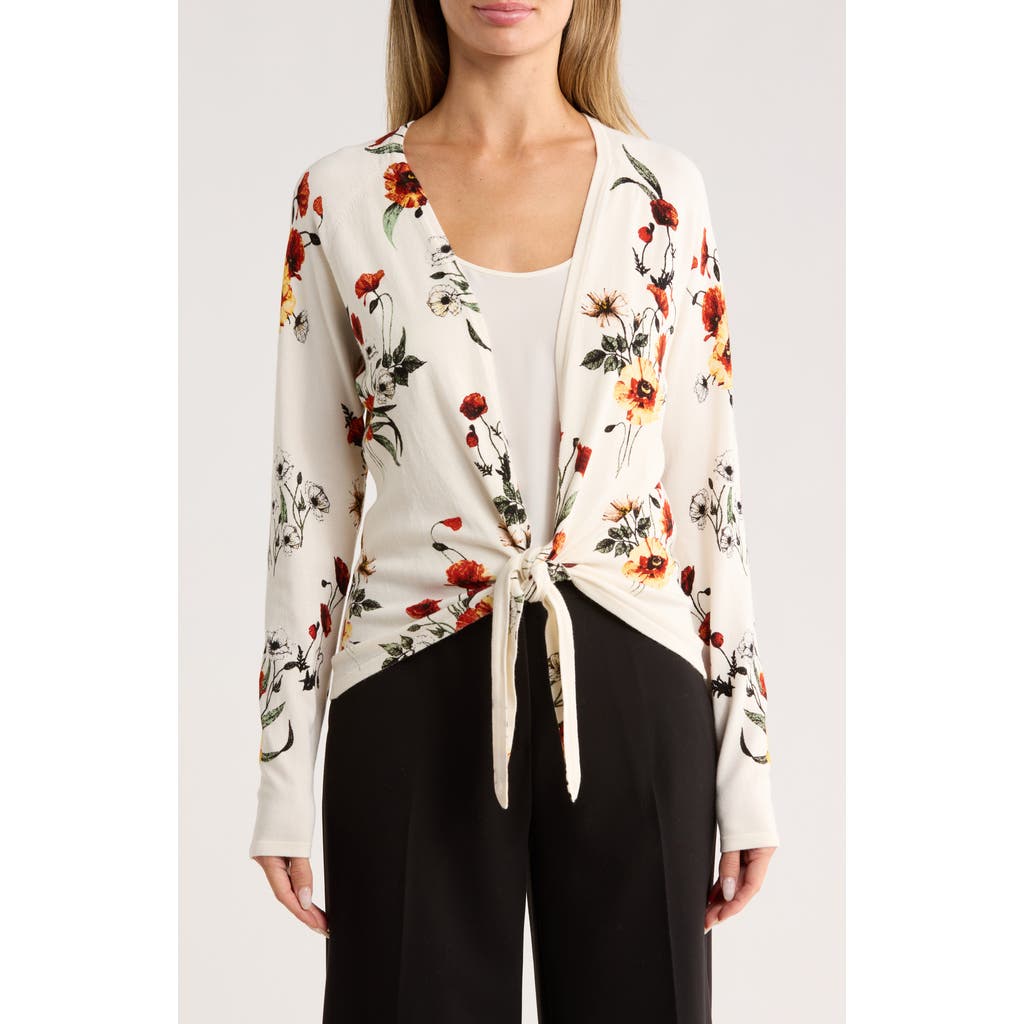 Dr2 By Daniel Rainn Tie Front Sweater In Multi