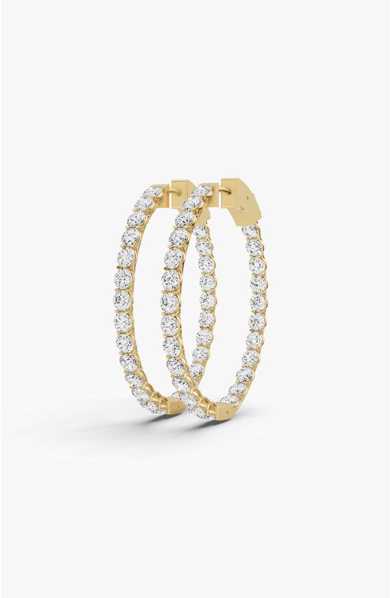 SEREIA OFFICIAL 14K Gold 2 ct Earrings Oval Diamond Hoops, Alternate, color, Yellow Gold