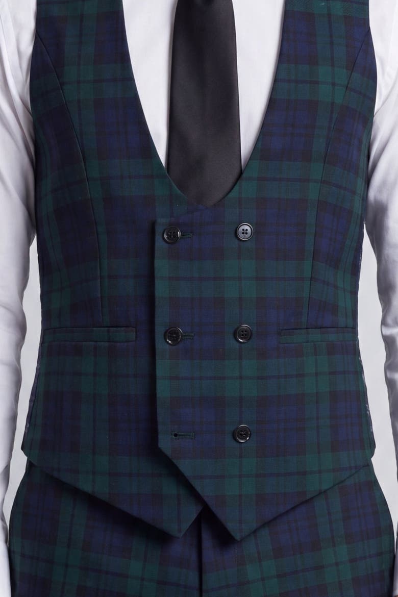 Ginger Tartan Waistcoat, Alternate, color, Green