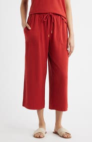 CITY BLUES Crop Wide Leg Drawstring Pants