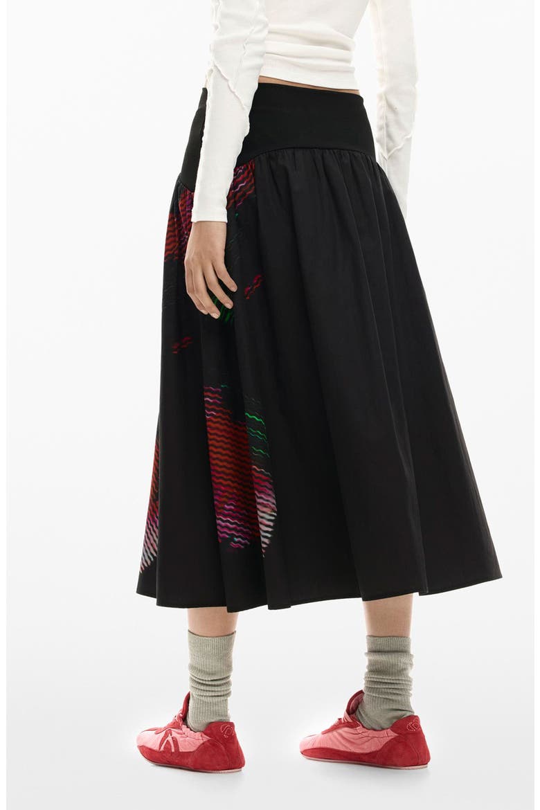 Evase Circle Skirt, Alternate, color, BLACK