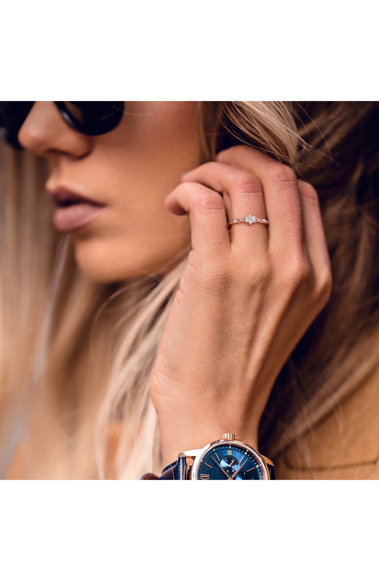 DELMAR Set Of 3 Floral Diamond Rings - 0.27ct., Alternate, color, Multi