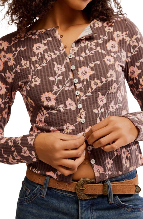 Free People Tilly Cotton Seersucker Cardigan In Brown