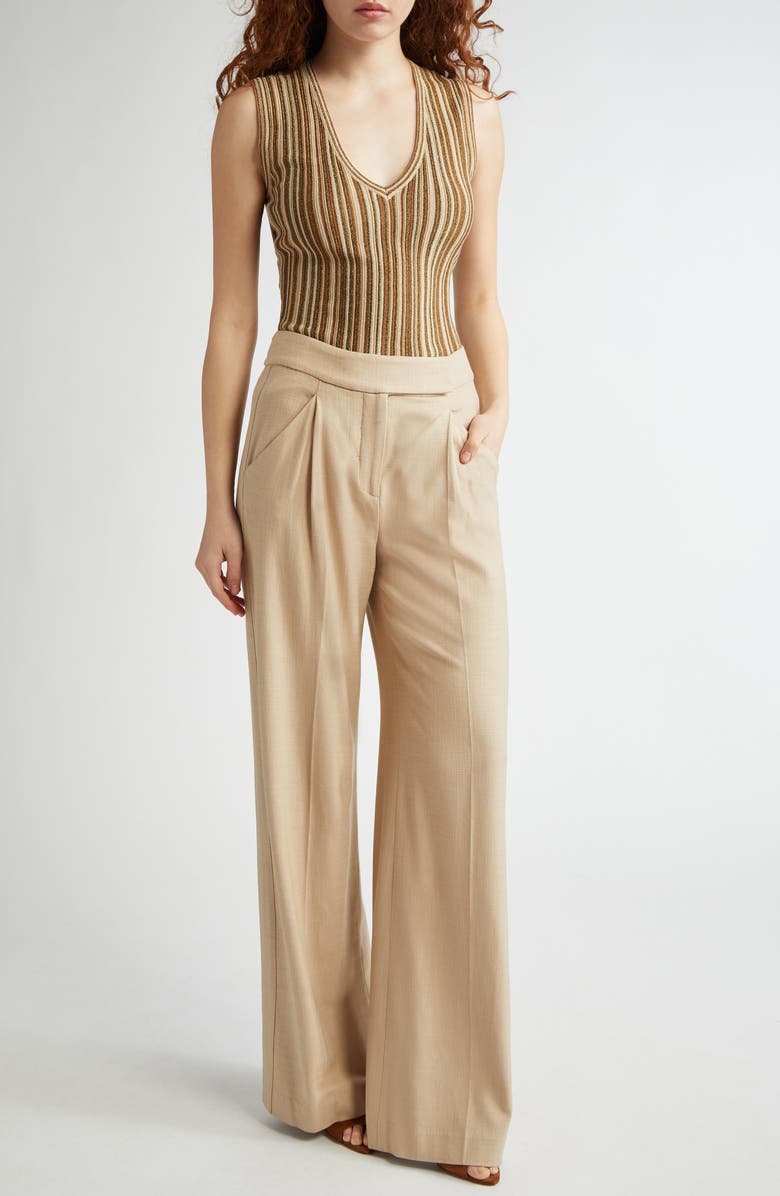 Veronica Beard Sid Sparkle Stripe Rib Sweater Tank, Alternate, color, Gold Bronze