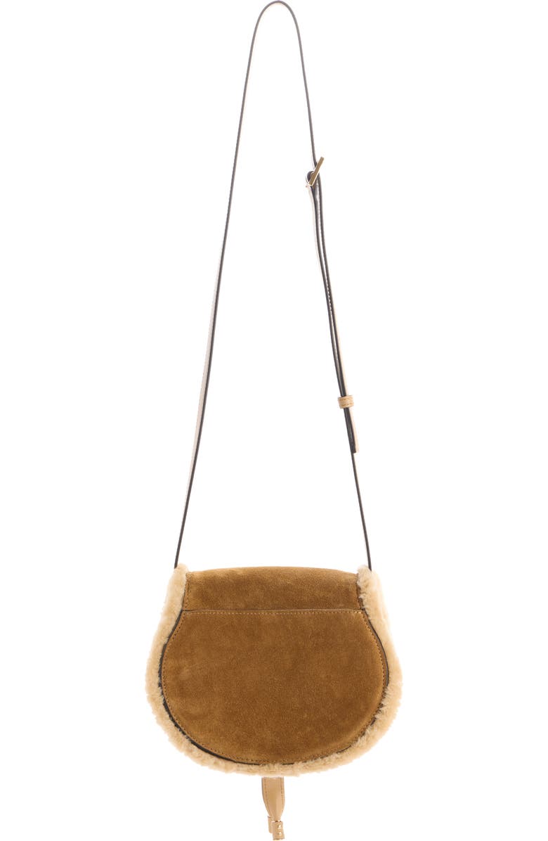 Chloé Medium Marcie Suede & Genuine Shearling Crossbody Bag, Alternate, color, Summery Beige