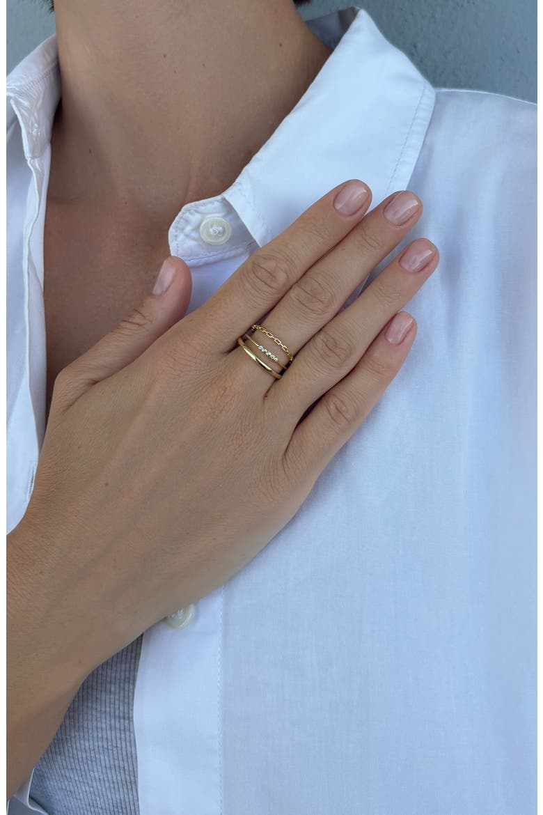14k Gold Plated 3-Piece Stacking Ring Set, Alternate, color, GOLD