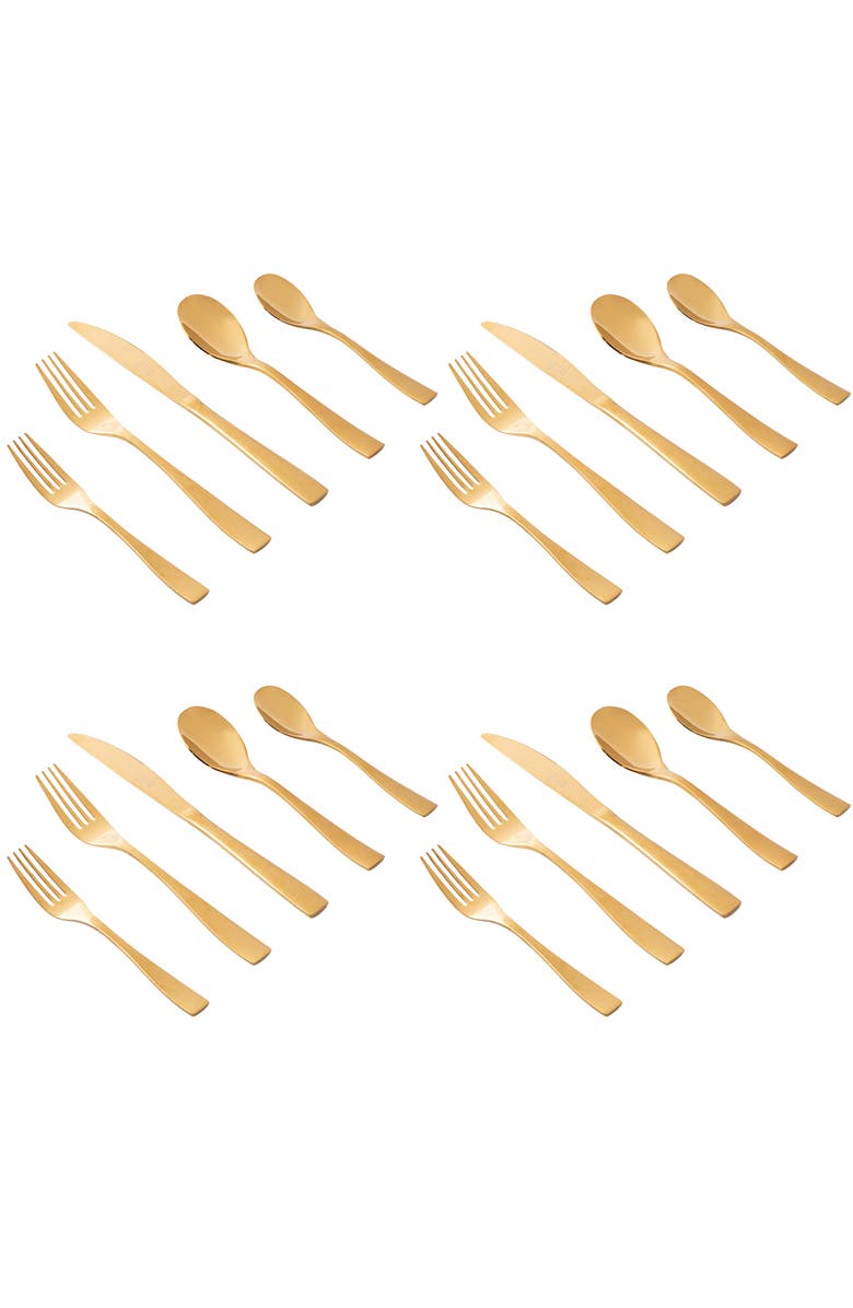 Gibson Home Holland Road 20 Piece Gold Stainless Steel Flatware Set, Alternate, color, Metallic Gold