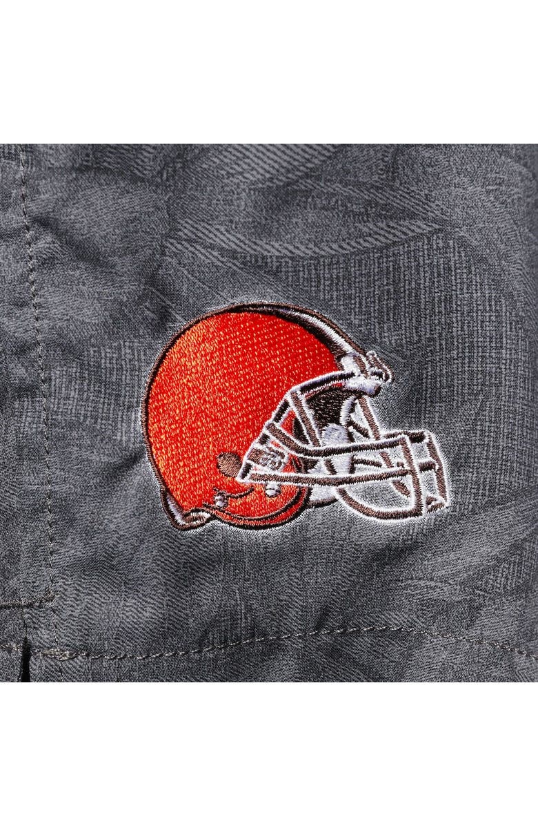 Tommy Bahama Men's Tommy Bahama Black Cleveland Browns Naples Layered Leaves Swim Trunks, Alternate, color,