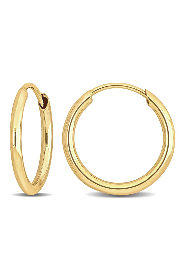 14K Gold 13mm Hoop Earrings, Main, color, GOLD
