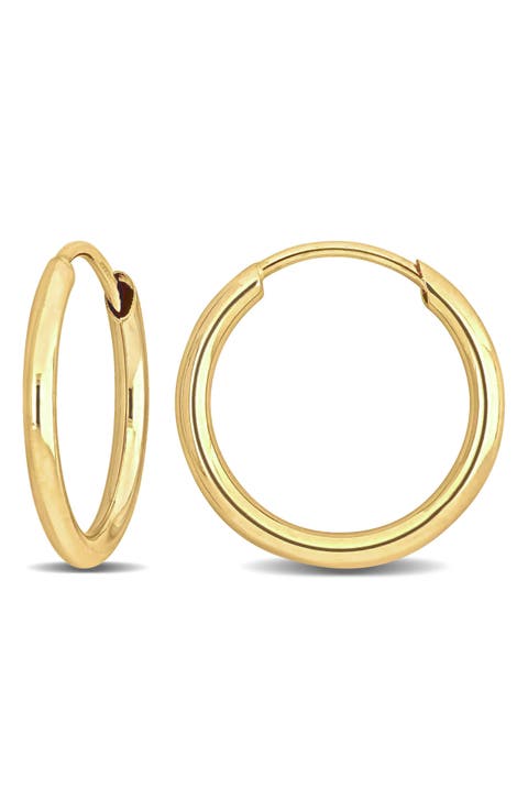 14K Gold 13mm Hoop Earrings