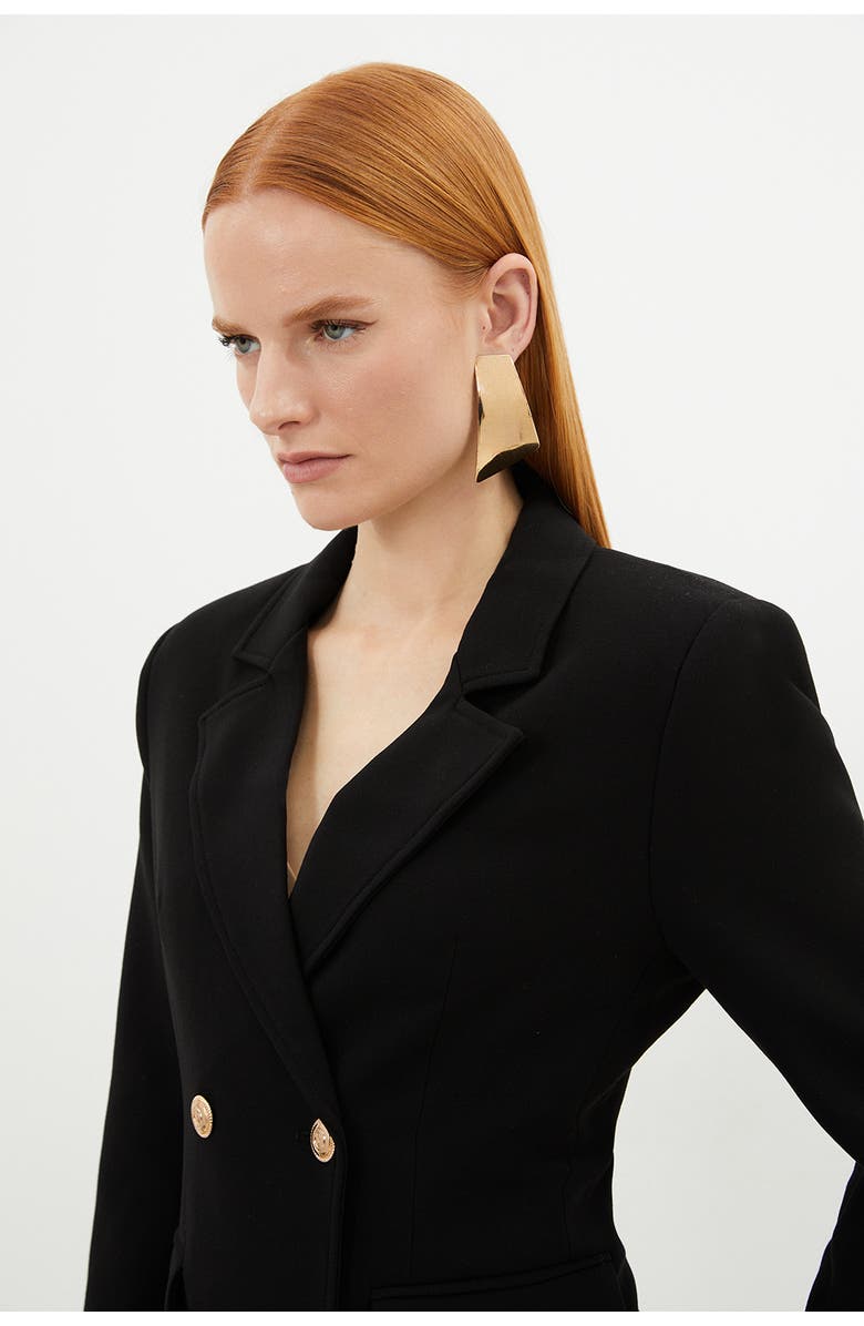 Karen Millen Tailored Double Breasted Blazer, Alternate, color, Black