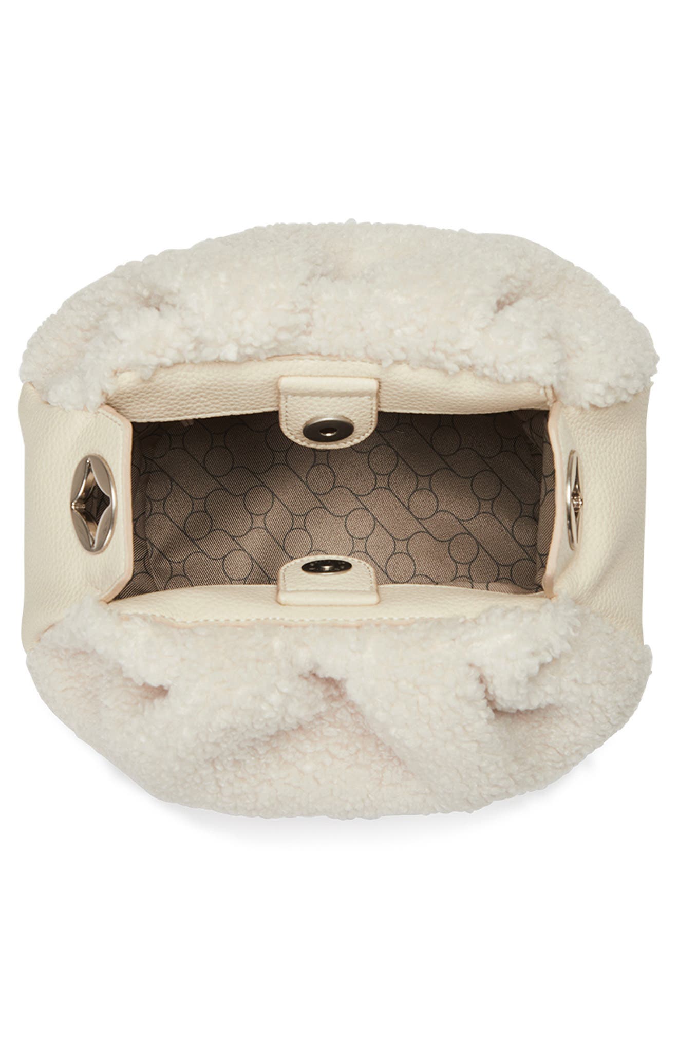 Selena Faux Shearling Bucket Bag, Alternate, color, VANILLA CREAM