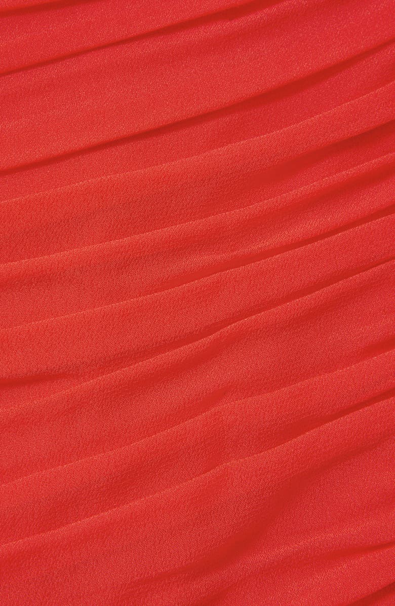 Reiss Saffy Ruched Mesh Midi Dress, Alternate, color, Coral