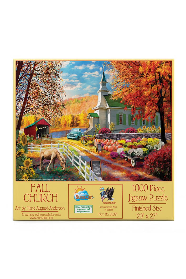 Fall church 1000 piece Jigsaw Puzzle for Adults, Alternate, color, Multicolor