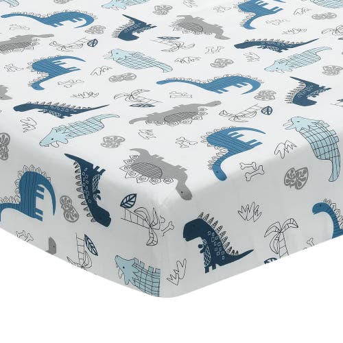 Lambs & Ivy Baby Dino Dinosaur Nursery 6-piece Crib Bedding Set In Blue