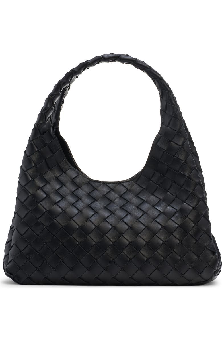 Bottega Veneta Small Campana Intrecciato Leather Shoulder Bag, Main, color, Black-Brass