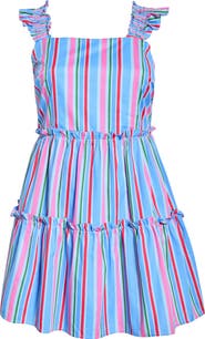 SUGARLIPS Cabina Floral Ruffle Tiered Cotton Mini Sundress
